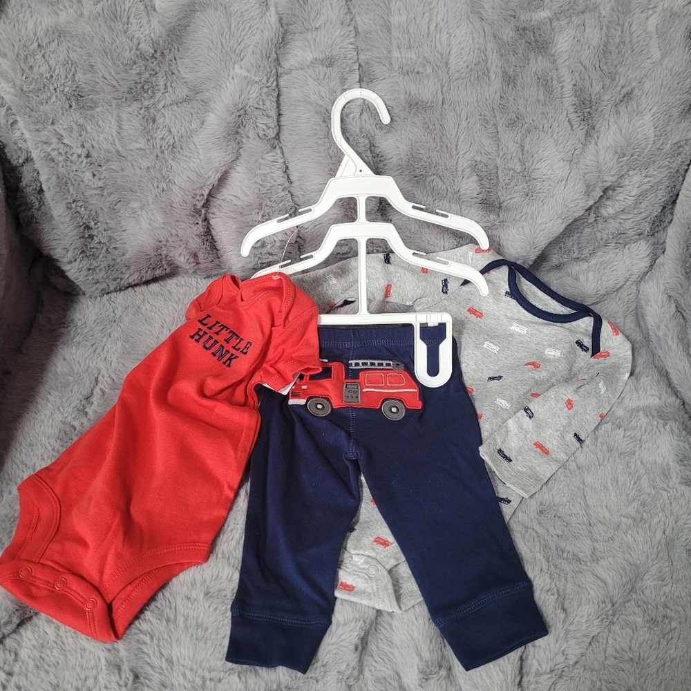Carter's Fire truck themed matching set in 6 months